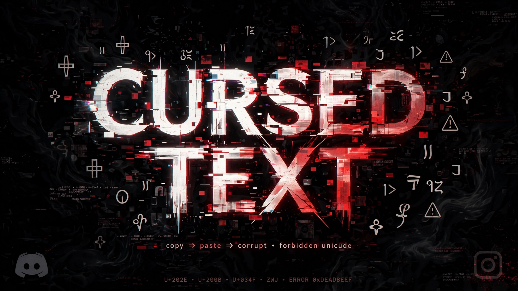 cursed text copy paste symbols and fonts for Discord and Instagram