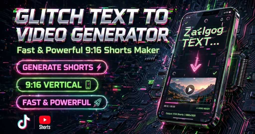 glitch text to video generator